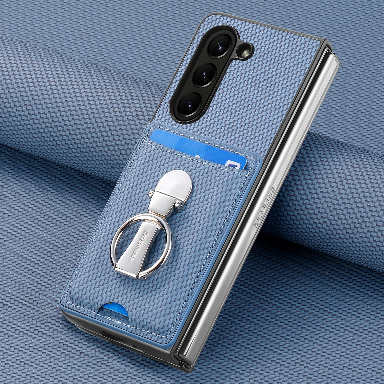 TechGlobe Compatible With Japan And Korea Sam Samsung ZFold7 Multifunctional Ring Stand Card Holder Phone Case 360°Rotating_voghion.com