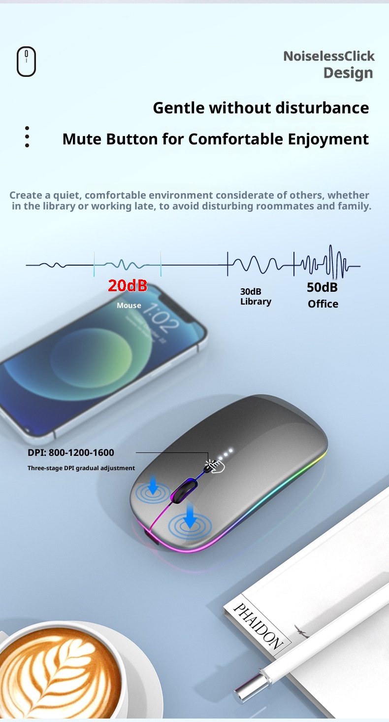 Techglobe Hot-Selling Type-C Charging Silent Bluetooth Dual-Mode Power Display Wireless Mouse Universal For Phones And_voghion.com