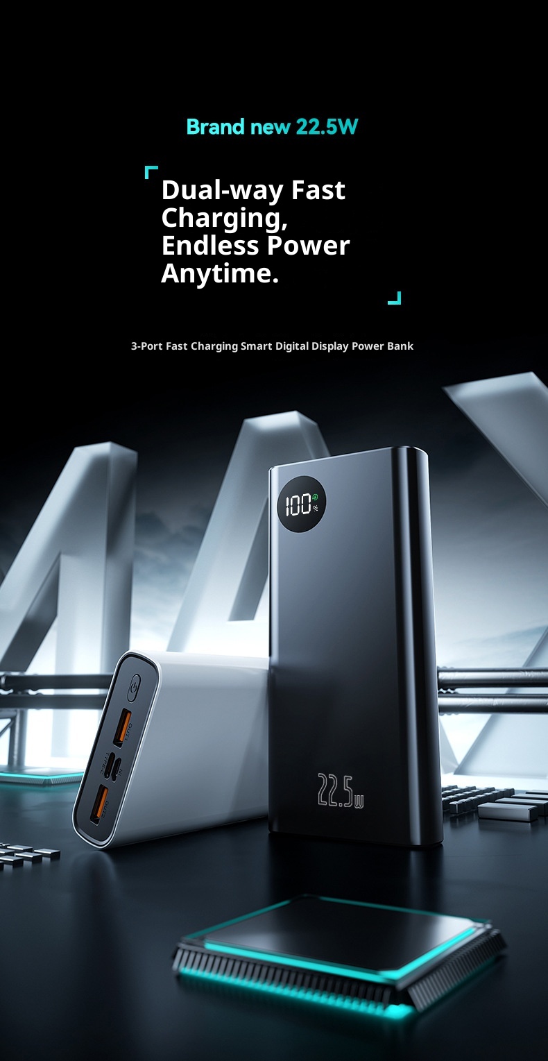 TechGlobe Cross-border 3C Certified Super Fast Charging Large Capacity 20000mAh Bank Manufacturer Wholesale Mobile Power_voghion.com