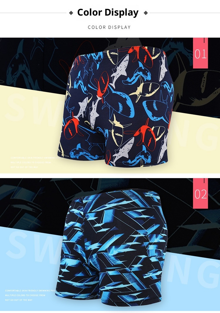 001 Hot-Selling Trunks For Adults, Men's Plus Size Anti-Embarrassment Boxer Shorts, Printed Beach And Hot Spring Swimming_voghion.com