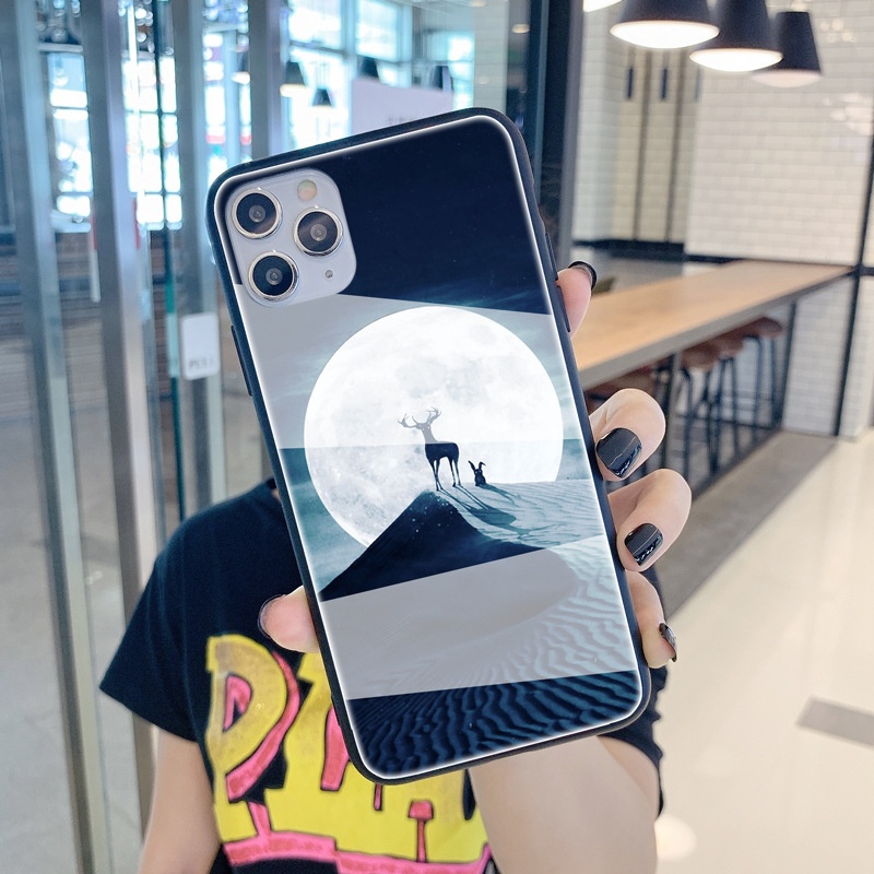 TechGlobe Suitable For Oppo A52/A94/A15/A54/A73/A32 A11X Wolf Totem A74 Deer Glass Phone Case_voghion.com