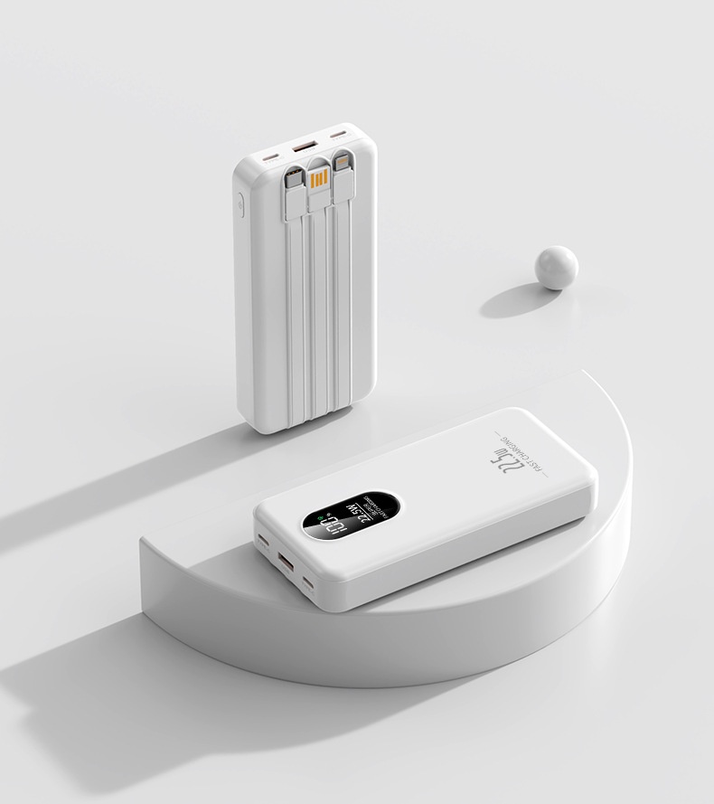 TechGlobe 2025 New Model 22.5W Super Bidirectional Fast Charging 20000mAh Built-in Cable Bank Mobile Power Supply Printing_voghion.com