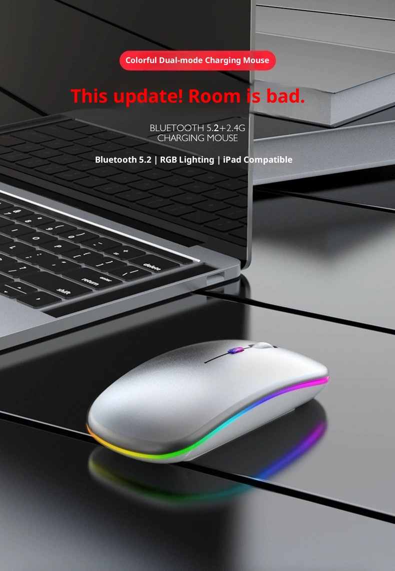 Techglobe Bluetooth For Laptop, Phone, Tablet Universal Wholesale Silent Dual Mode Luminous Wireless Mouse Type-C Interface_voghion.com