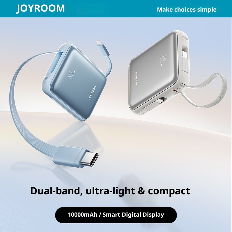 techglobe JileTang Nuovo alimentatore portatile compatto da 10000 mAh con cavo, ricarica rapida da 22,5 W, dropshipping_voghion.com