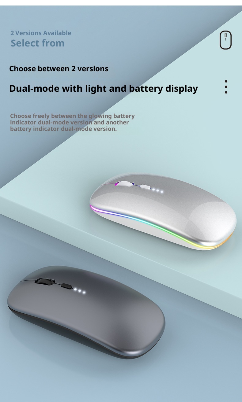 Techglobe Hot-Selling Type-C Charging Silent Bluetooth Dual-Mode Power Display Wireless Mouse Universal For Phones And_voghion.com