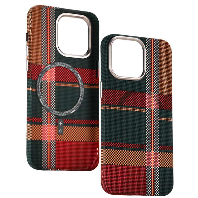 Capa TechGlobe compatível com iPhone 16 Pro Max, magnética, em Kevlar com textura de fibra de carbono, para iPhone 15, com toque suave e resistente a impactos._voghion.com