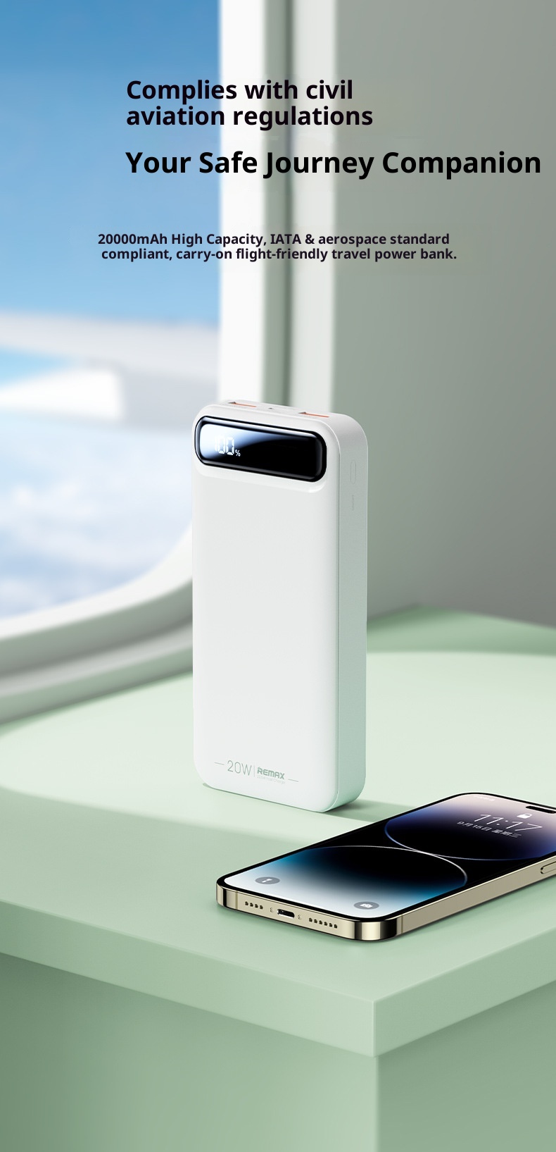 TechGlobe Remax Lightweight Portable 30000mAh Large Capacity Fast Charging Mobile Bank With Power Level Display And 3C_voghion.com