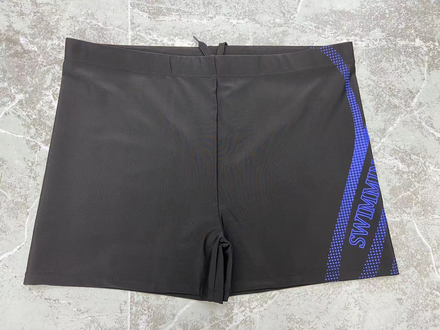 001 Polyester Swimming Trunks Anti-Embarrassment Men's Adult Loose Comfortable Plus Size Printed Boxer Hot Spring Beach_voghion.com