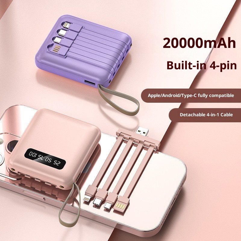 Techglobe Mini Power Bank portatile per telefono cellulare con cavo integrato da 20000 mAh, regalo all'ingrosso_voghion.com