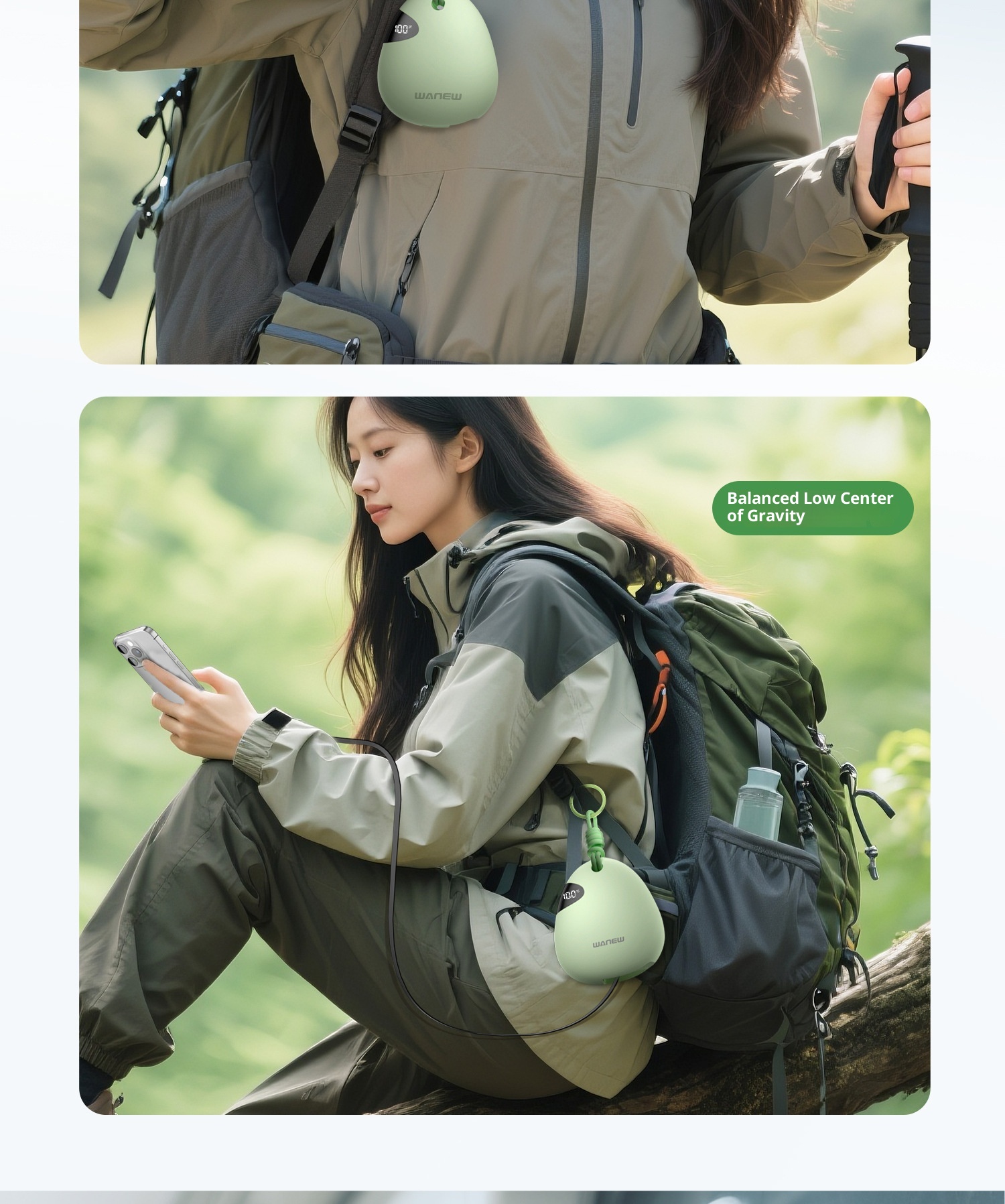 techglobe Gulfstream Pebble 3C Outdoor 10000mAh Mobile Power Bank Large Capacity Retractable Cable 66W Portable Charger_voghion.com