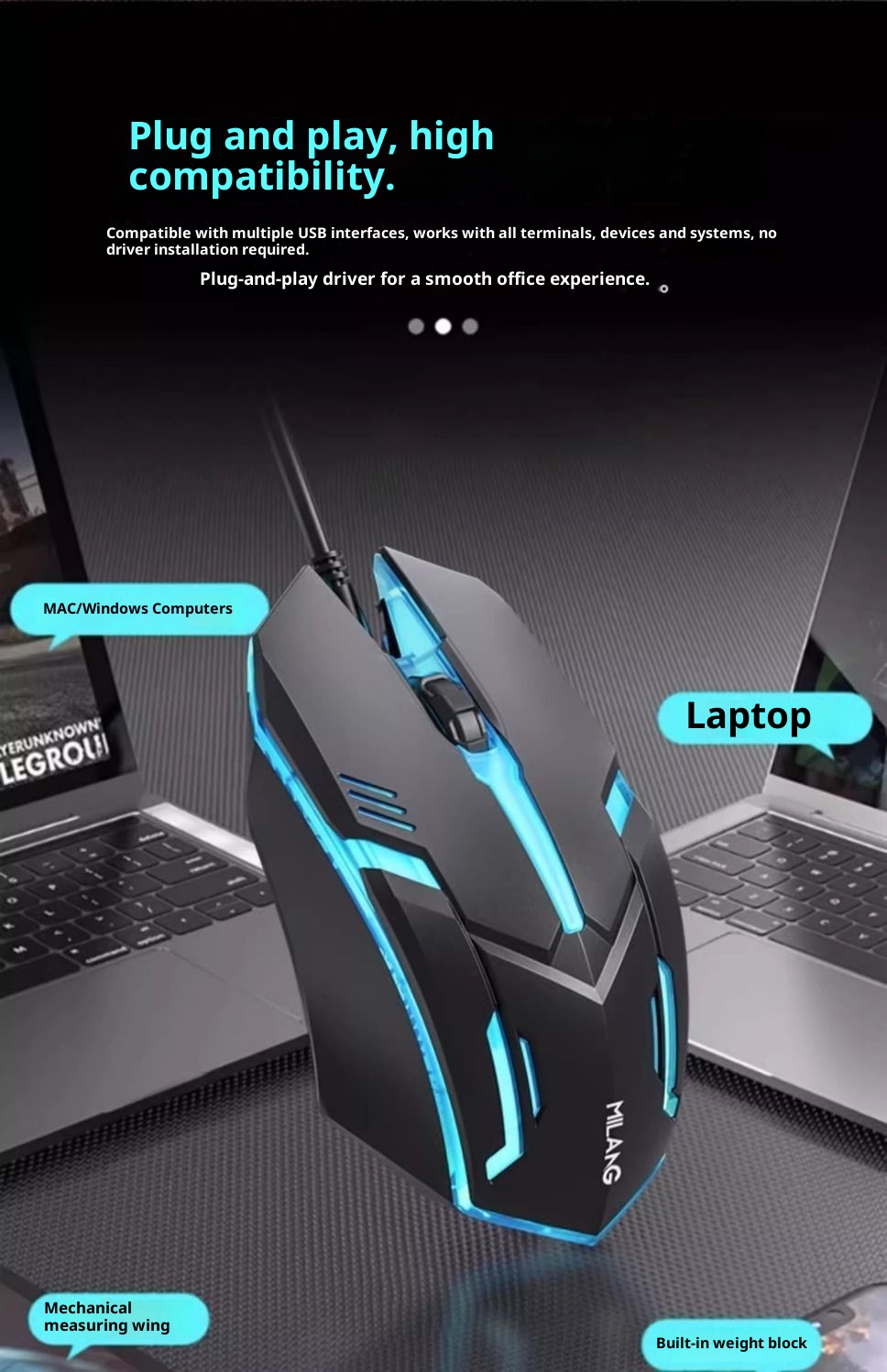 Digitex Digitex Wired Mouse USB Office Laptop Gaming E-Sports Dedicated Mechanical Home Desktop Luminous_voghion.com