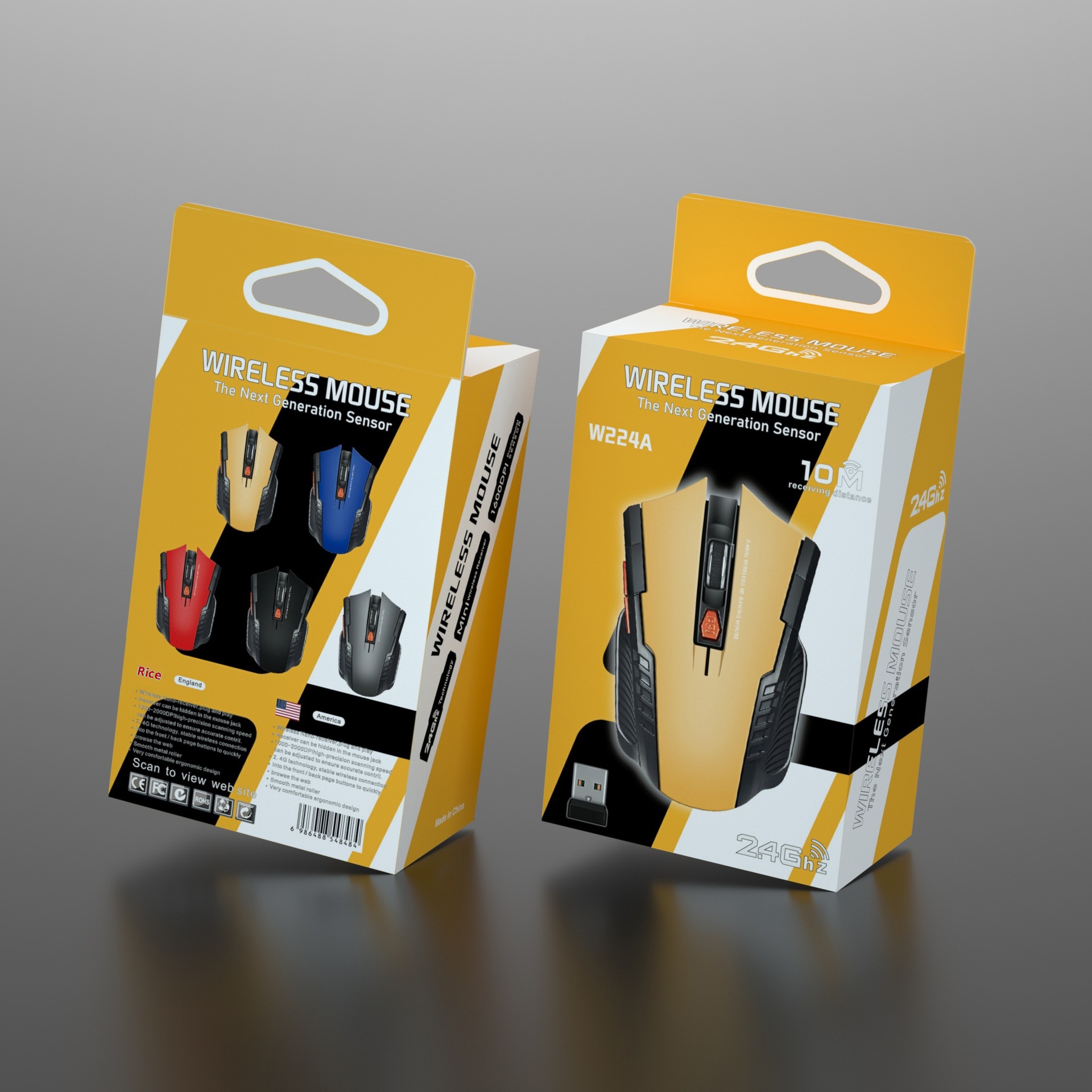 Mouse wireless da gioco Techglobe W224A 2.4G a prezzo unico trattabile_voghion.com