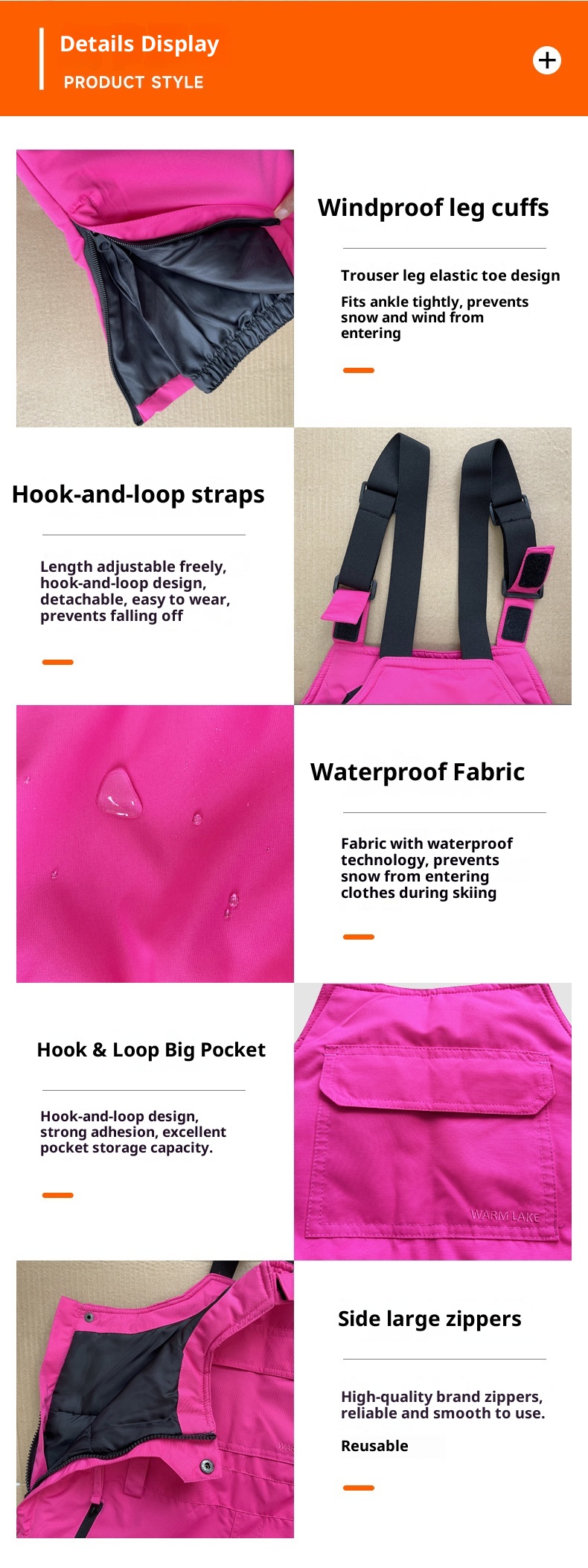 001 Yetişkin Çocuk Tulum Pantolon Erkek ve Kız Çocukları İçin, Kalınlaştırılmış, Sıcak, Su Geçirmez, Kar Ülkesi Beyaz Profesyonel Kayak Takımı_voghion.com