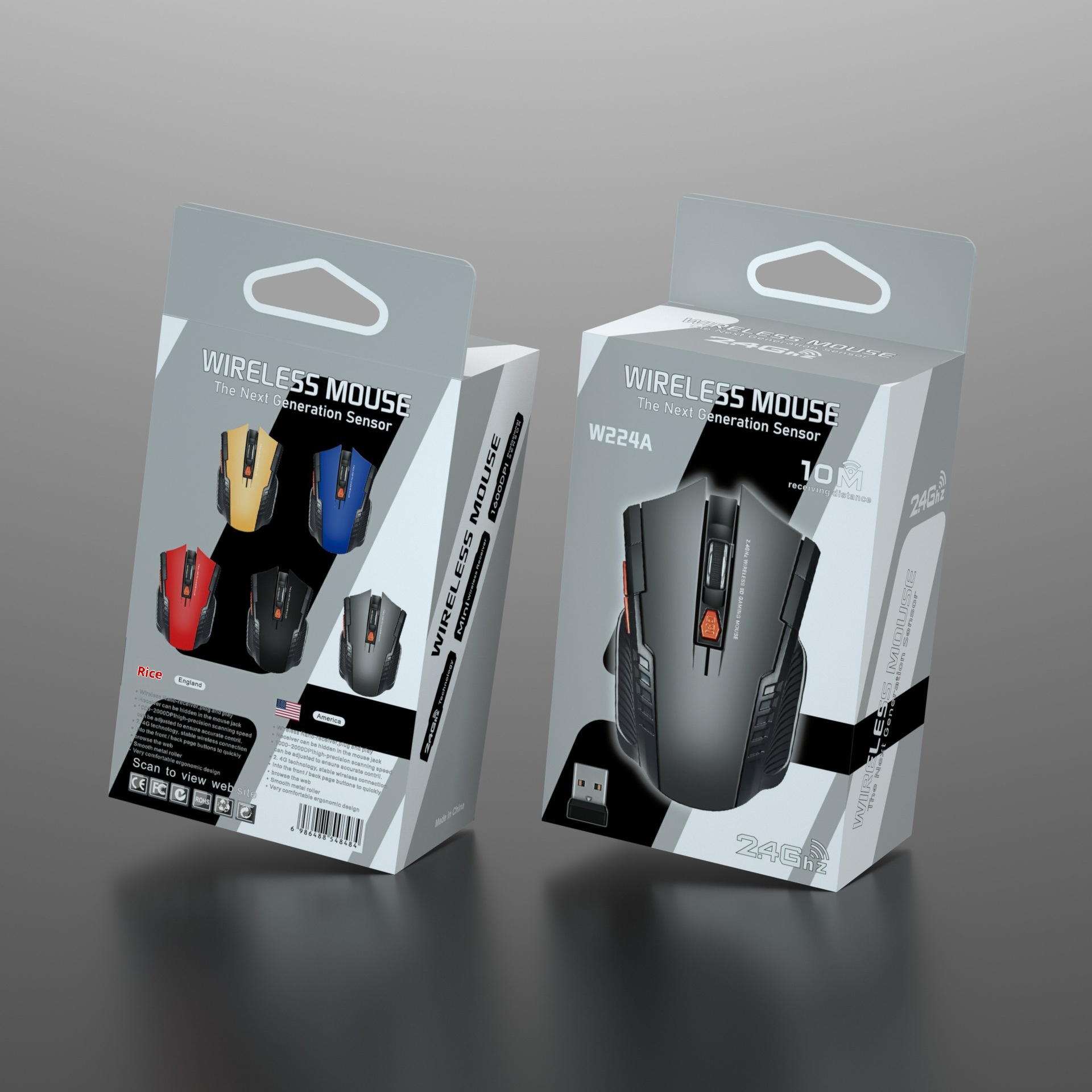 Mouse wireless da gioco Techglobe W224A 2.4G a prezzo unico trattabile_voghion.com