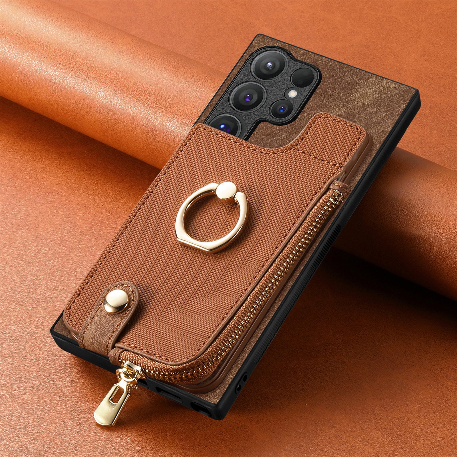 TechGlobe Cross-Border Compatible Samsung Galaxy S25 Ultra Retro Flip Cover Phone Case With Card Slot And Coin Pocket A55/A16_voghion.com