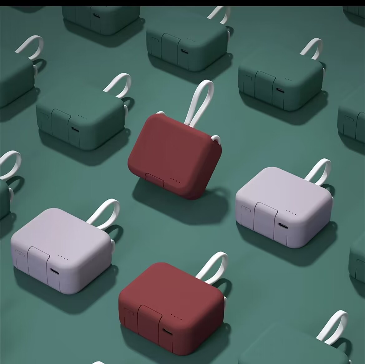 TechGlobe Faltbare Powerbank mit Rückenclip, kleines tragbares kabelloses Ladegerät, Mini-Geschenkidee, Großhandel_voghion.com