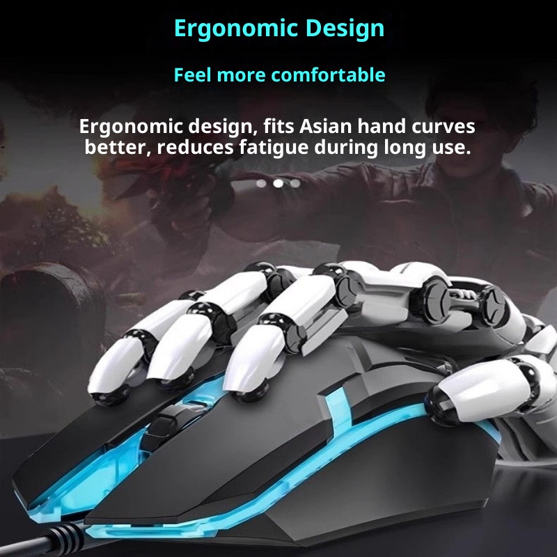 Digitex Digitex Glowing Gaming Wired E-sports Computer USB Adatto per laptop Dell da uomo e da donna Mouse Corpo umano_voghion.com