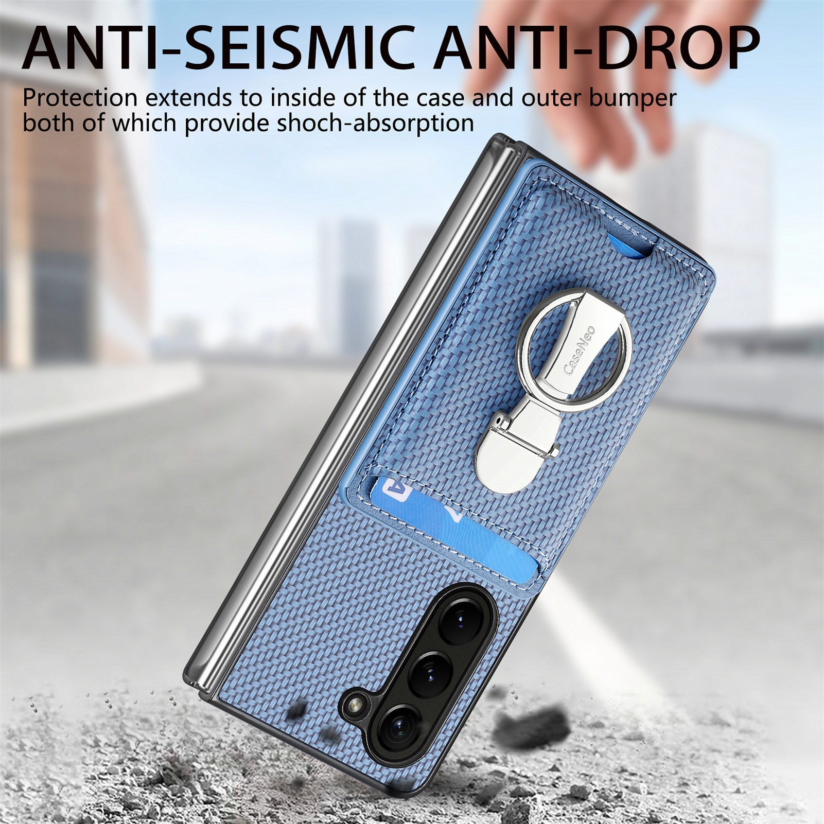 TechGlobe Compatible With Japan And Korea Sam Samsung ZFold7 Multifunctional Ring Stand Card Holder Phone Case 360°Rotating_voghion.com