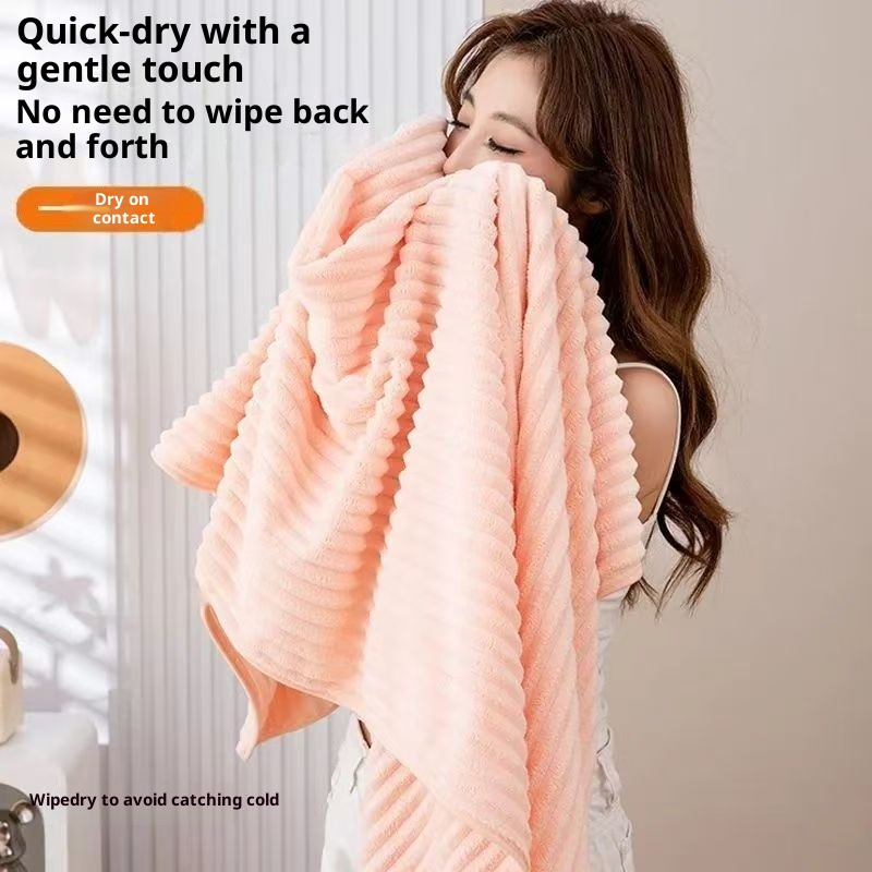 Lillian Candy Paar-Badetuch aus Korallenfleece, Strandtuch, schnelltrocknend, saugfähig, neu, hochwertig, verdickt_voghion.com