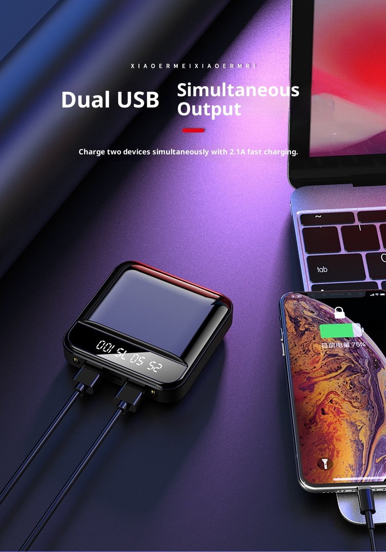 Techglobe Mini Bank 20000mAh Grande Capacité Compacte Portable Batterie Mobile Cadeau en Gros Motif Personnalisé 1_voghion.com