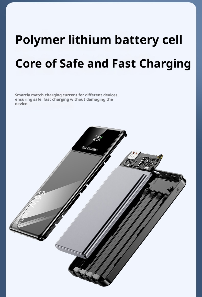 techglobe Cross-Border New Model Gift Custom Large Capacity Shared Super 66W Power Bank Fast Charging With Cable_voghion.com