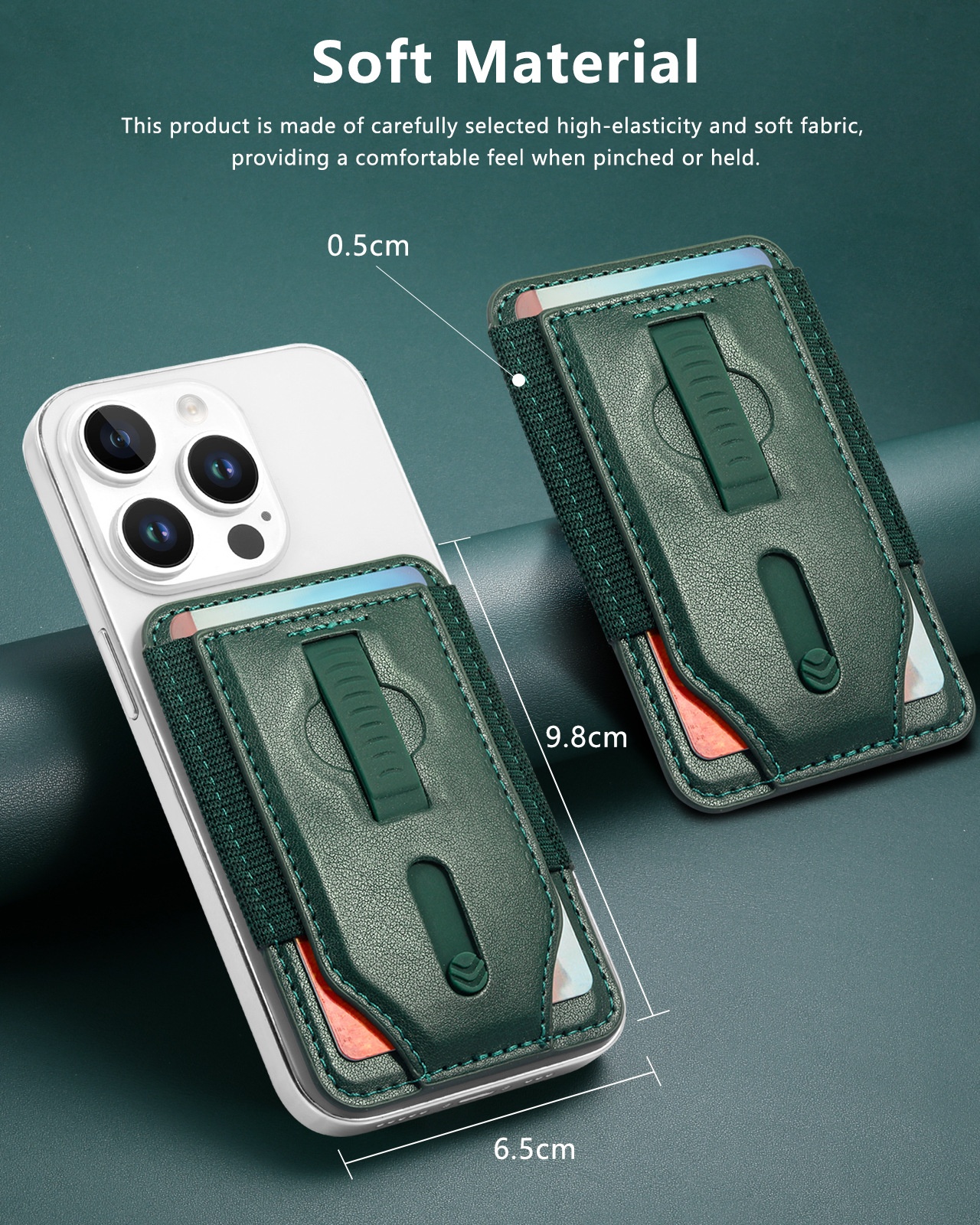 TechGlobe Compatible With IPhone 17 Magnetic Holder Card Hidden Retractable Elastic Wrist Strap N52 Phone Case_voghion.com