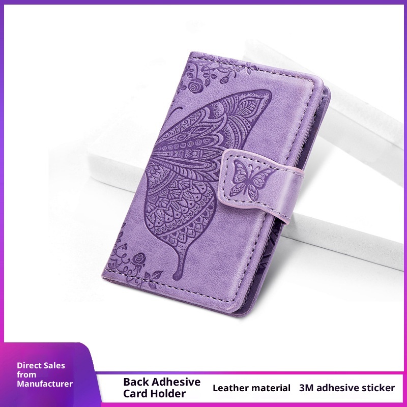 TechGlobe Foreign Trade Gift Coin Holder Universal 3M Adhesive Multi-Function Insert Embossed Phone Back Sticker Card Case_voghion.com