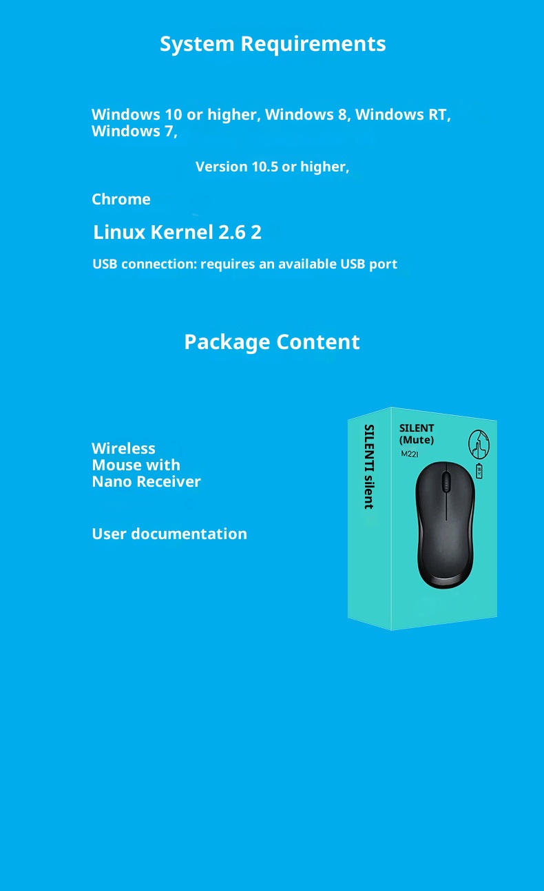 Techglobe Cross-border M221/220 For Home Office Business Laptop Desktop Design Wireless Silent Mouse_voghion.com