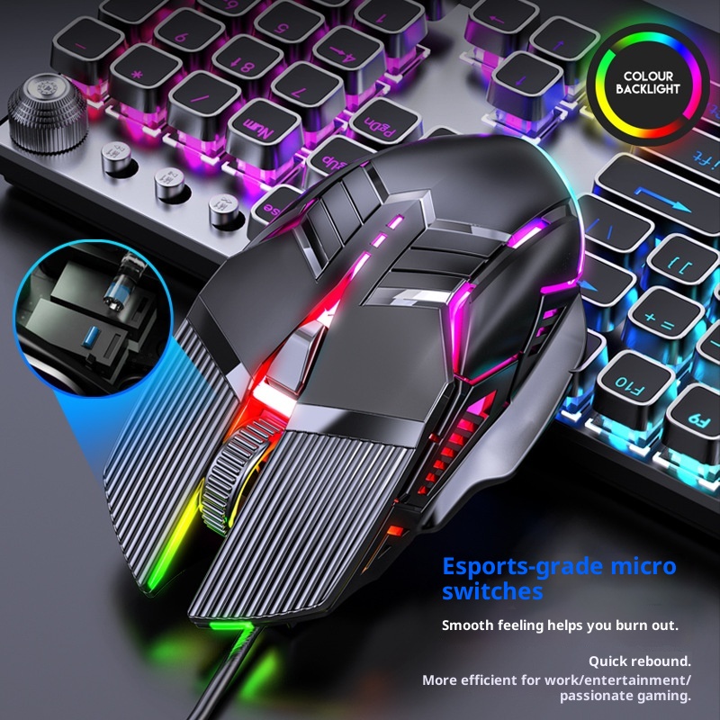 Digitex Digitex Mozuo S800 Mouse da gioco USB meccanico silenzioso cablato per e-sport_voghion.com