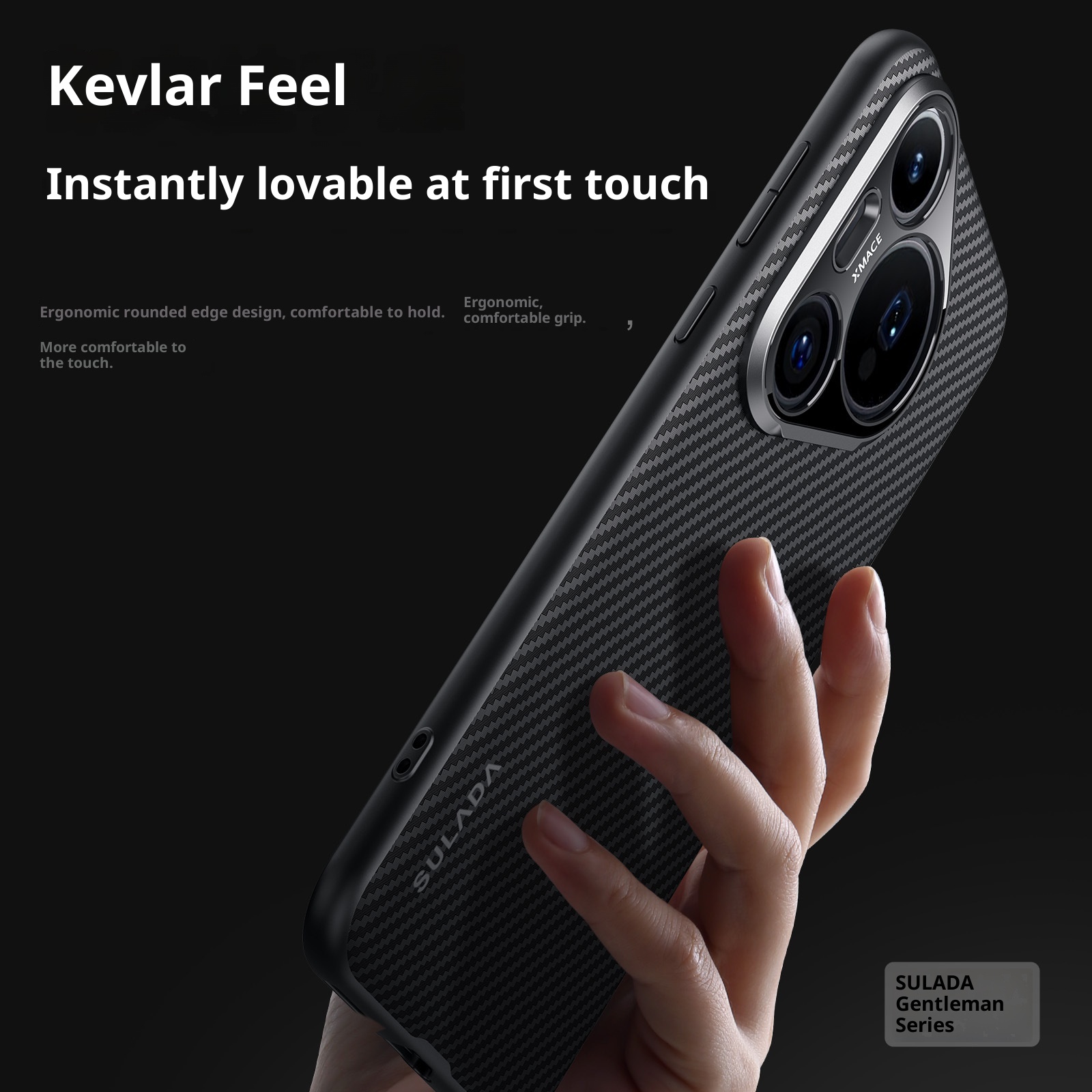 Capa para celular TechGlobe P70 com estampa de fibra de carbono Kevlar, modelo Gentleman, compatível com Huawei Pura70 e P70ultra._voghion.com