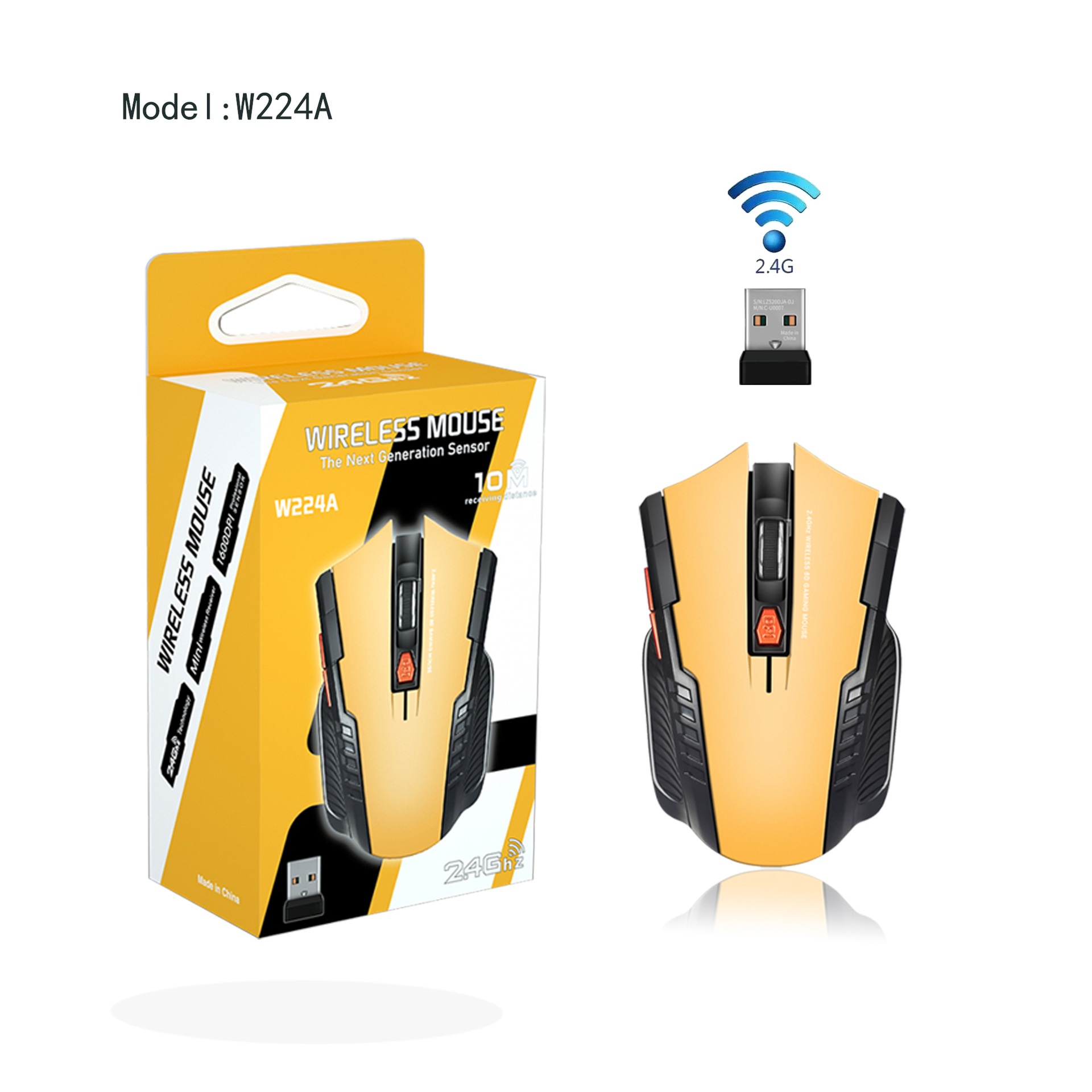 Mouse wireless da gioco Techglobe W224A 2.4G a prezzo unico trattabile_voghion.com