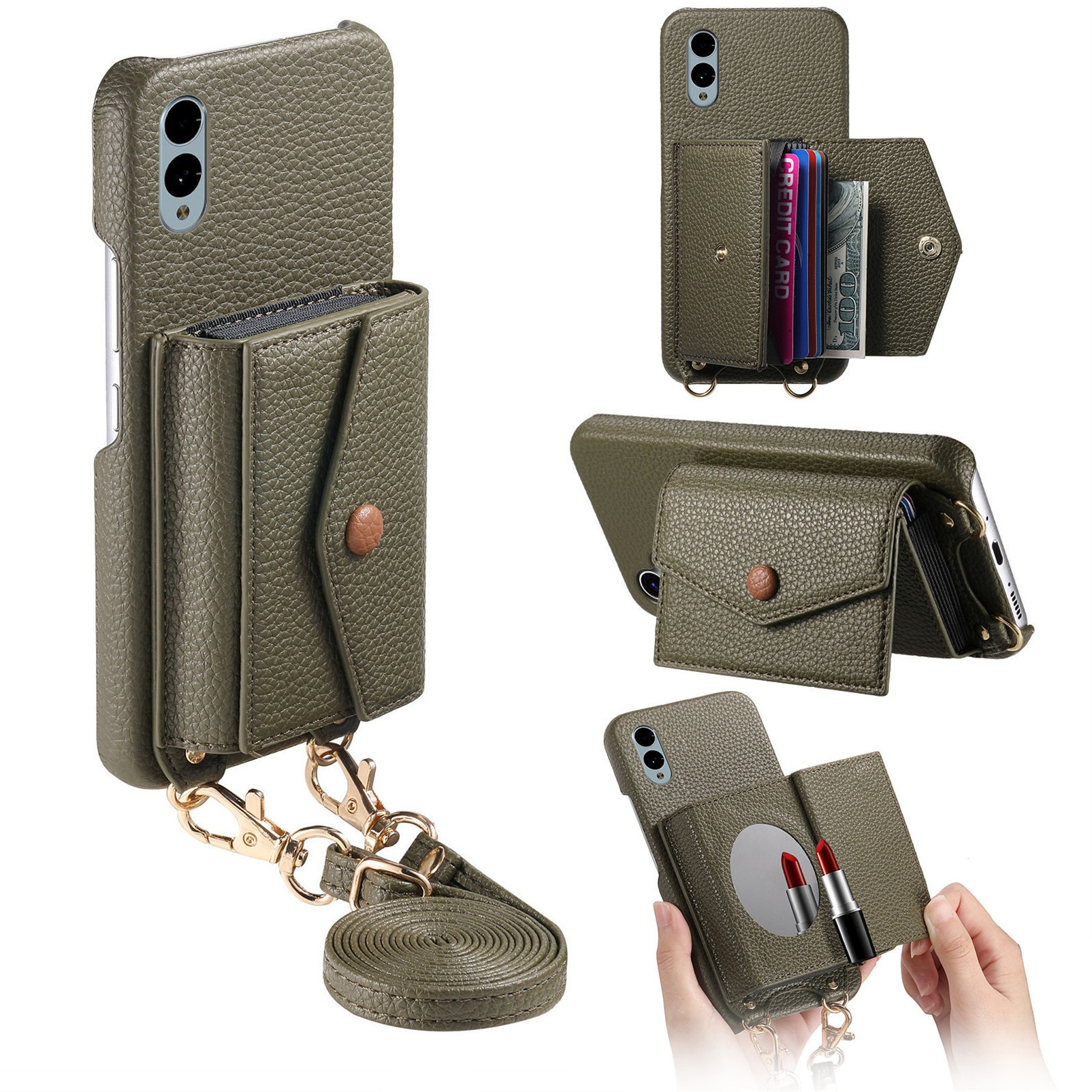 Funda de cuero tipo monedero compatible con Fujitsu WE2 de TechGlobe, compatible con Sony 1VII de séptima generación, con ranura para tarjetas y función atril._voghion.com