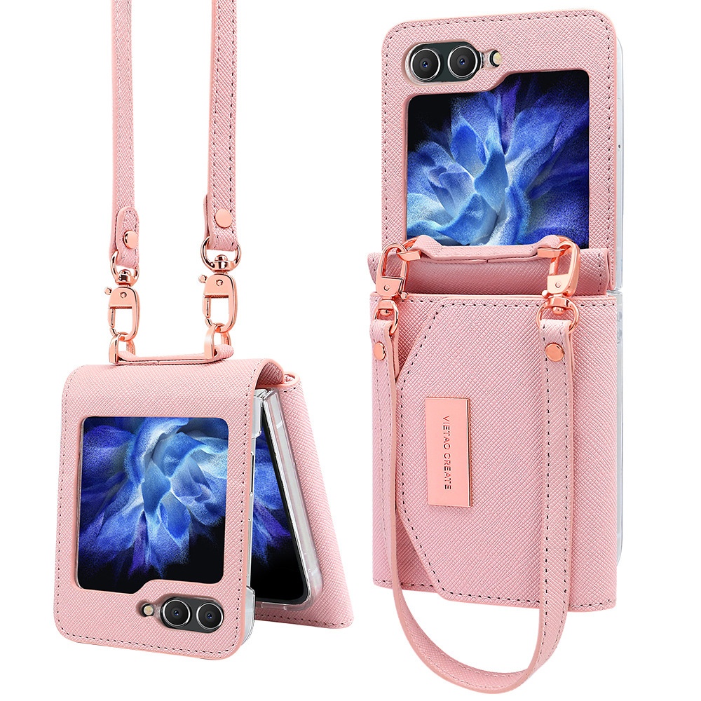 TechGlobe Kompatibel mit Samsung Z 7 Kreuzmuster Japanisch und Koreanisch Flip 6 50% Rabatt Faltbare Handyhülle im Brieftaschenstil_voghion.com