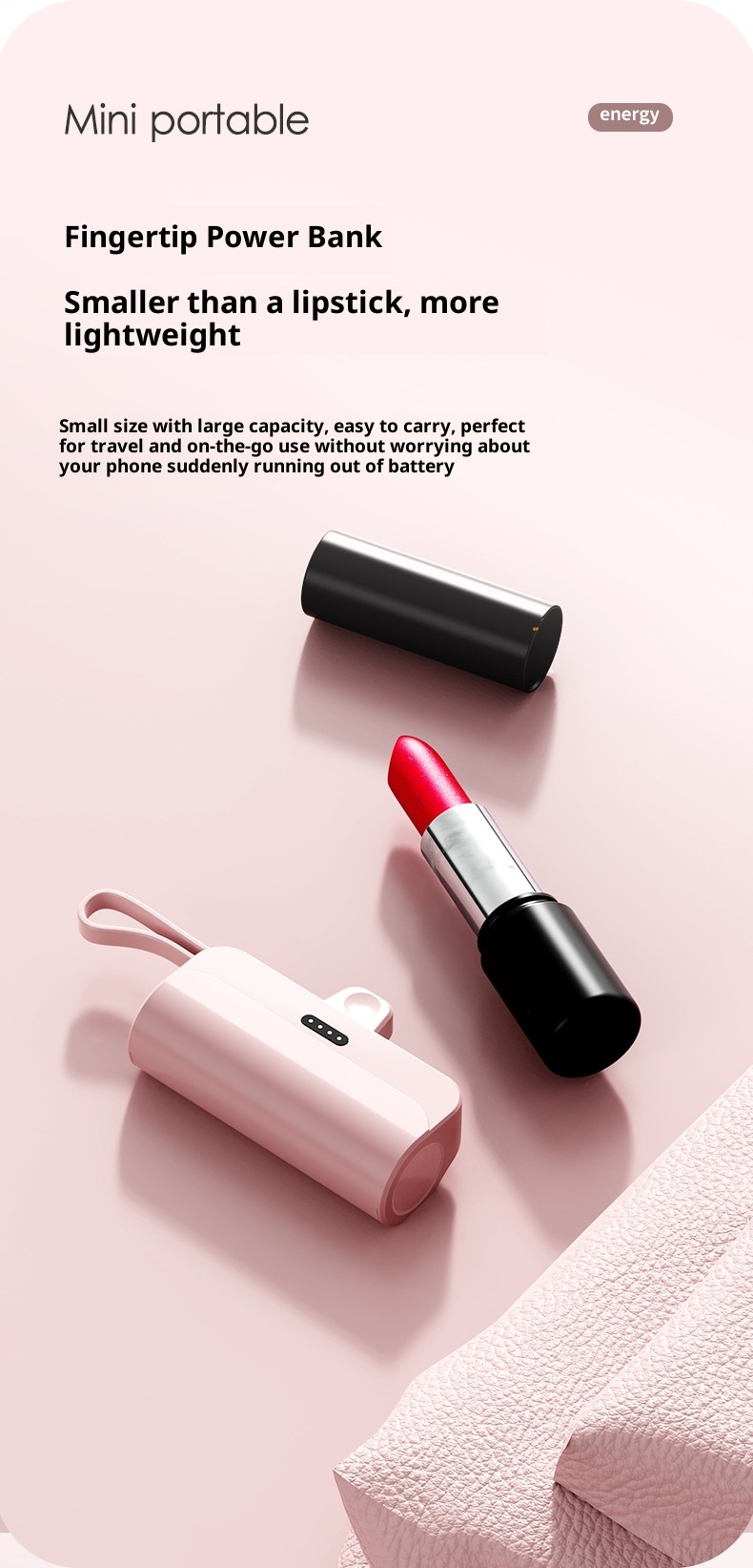 techglobe KC Mini-Notfall-Powerbank 5000mAh, tragbar, für den mobilen Einsatz, ideal als Geschenk für den grenzüberschreitenden Handel, Großhandel_voghion.com