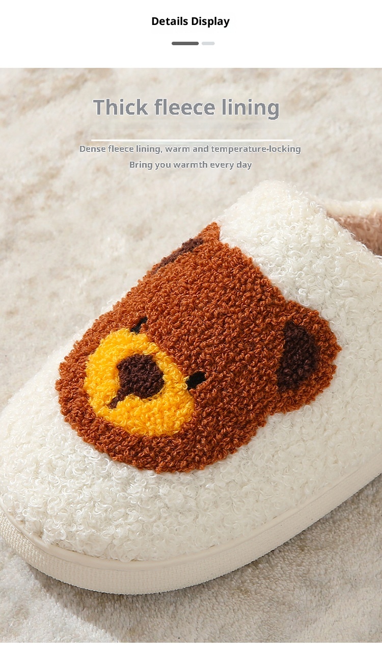 Zees Coss-Bode Hot-Selling Catoon Bibi Bea Smiling Face Cotton Fo Women Wholesale Indoo Home Plush Wam Slippes_voghion.com