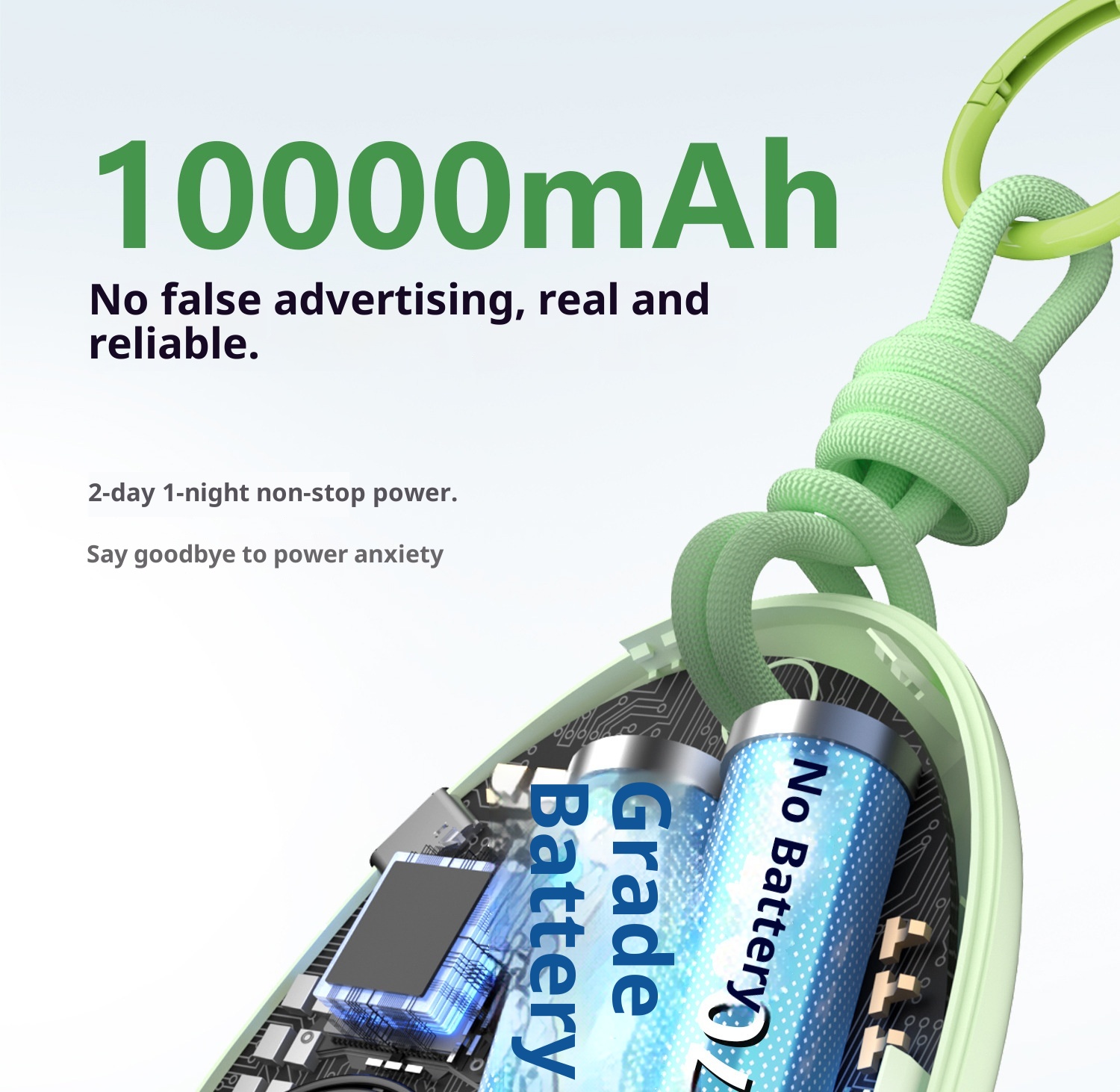 techglobe Gulfstream Pebble 3C Outdoor 10000mAh Mobile Power Bank Large Capacity Retractable Cable 66W Portable Charger_voghion.com