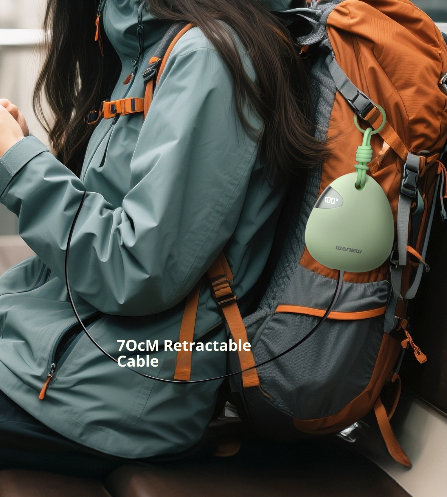 techglobe Gulfstream Pebble 3C Outdoor 10000mAh Mobile Power Bank Large Capacity Retractable Cable 66W Portable Charger_voghion.com