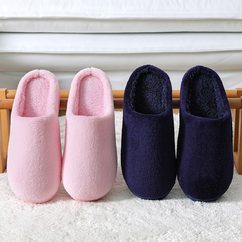 Zees Autumn Winter Women's Cotton Couple Cartoon Home Thick Sole Korean Style Warm Maternity Shoes Non-Slip Men's Wool_voghion.com
