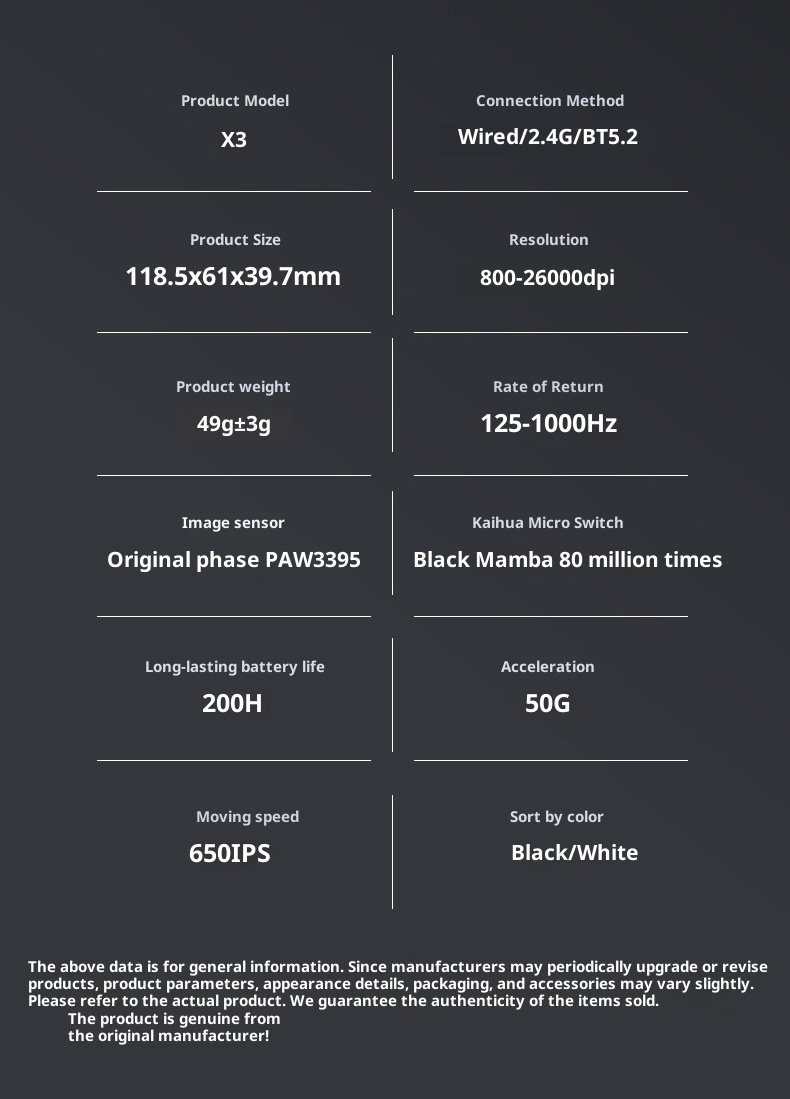 Souris sans fil Techglobe Attack Shark X3 PAW3395 légère pour le jeu, trois modes_voghion.com