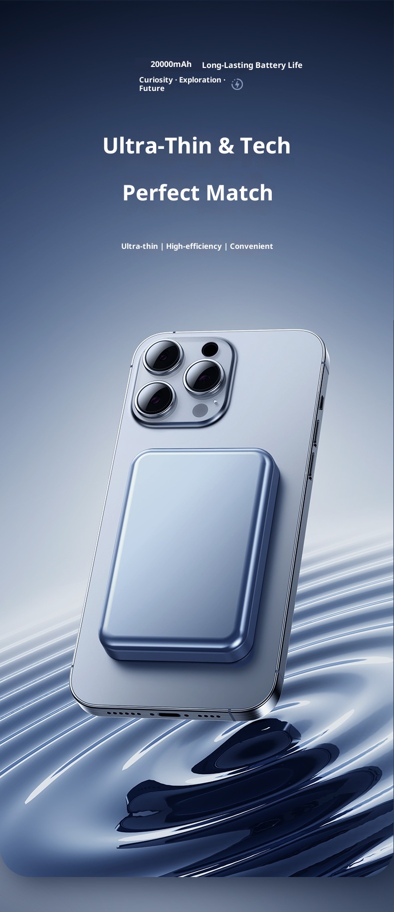 TechGlobe Grenzüberschreitende magnetische kabellose ultradünne Bank mit bidirektionaler Schnellladefunktion und 10000mAh tragbarer mobiler Stromversorgung_voghion.com