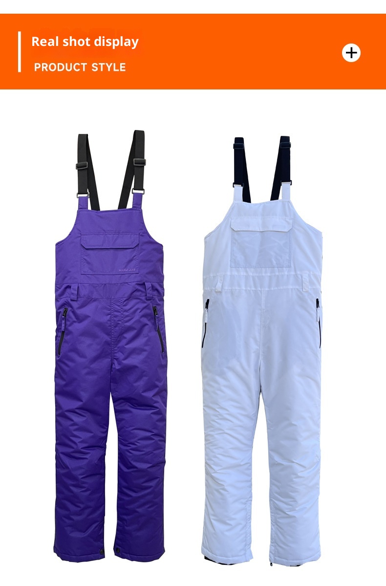 001 Yetişkin Çocuk Tulum Pantolon Erkek ve Kız Çocukları İçin, Kalınlaştırılmış, Sıcak, Su Geçirmez, Kar Ülkesi Beyaz Profesyonel Kayak Takımı_voghion.com