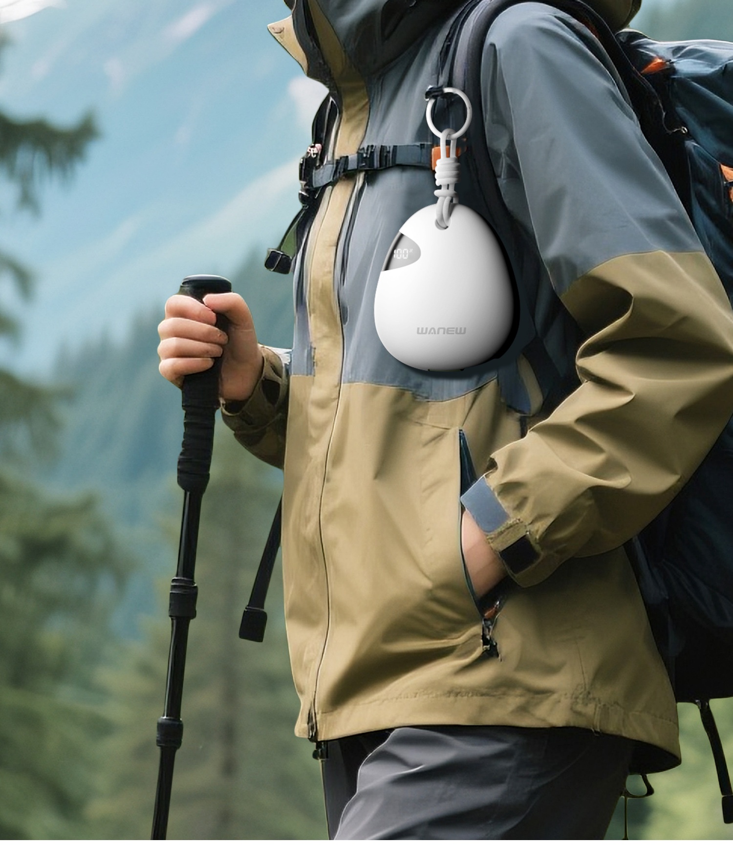 techglobe Gulfstream Pebble 3C Outdoor 10000mAh Mobile Power Bank Large Capacity Retractable Cable 66W Portable Charger_voghion.com