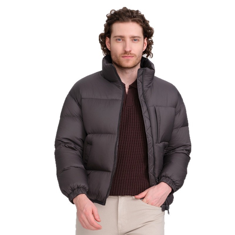 boy 2025 Jacket Short Style Autumn Winter Thickened Warm Stand Collar Men's Coat Wholesale 90% White Duck Down Filling_voghion.com