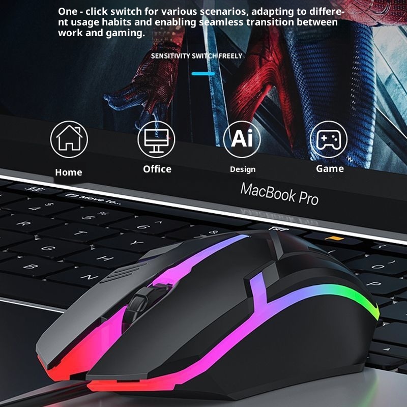 Digitex Digitex Wired Universal Laptop USB Office Business Gaming Colorful Glowing Mouse Bulk_voghion.com