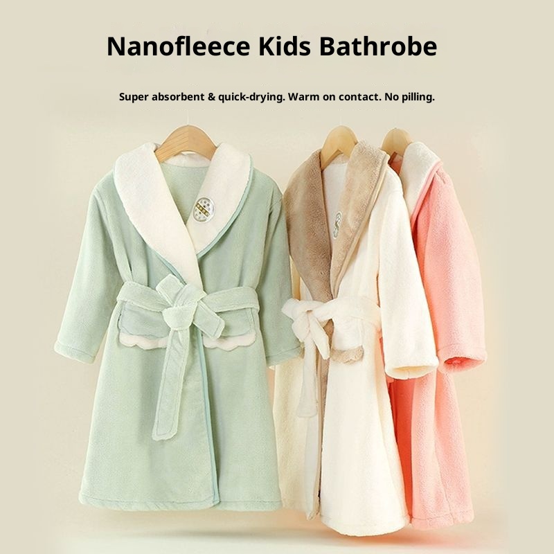 Asciugamano da bagno indossabile per bambini Lillian Cross-Border, assorbente, ad asciugatura rapida, caldo per bambini più grandi, elegante colletto rovesciato,_voghion.com