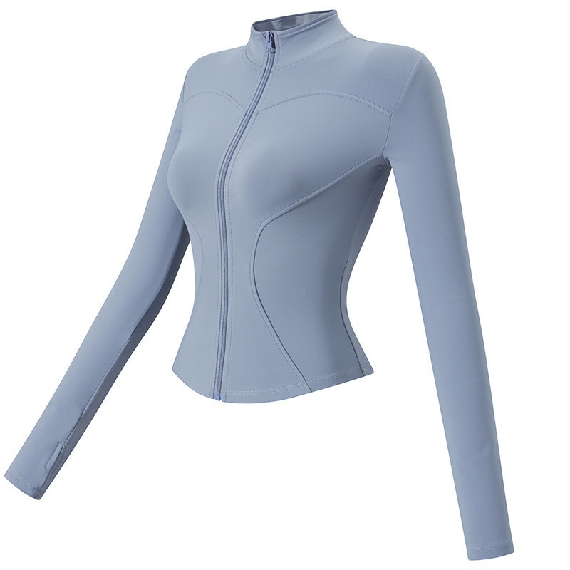 Veste de sport Q3Y automne-hiver à séchage rapide pour femme, idéale pour la course à pied en extérieur, l'entraînement et les loisirs. Col montant._voghion.com