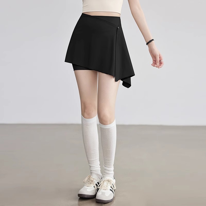 Einteiliger Yoga-Sport-Outdoor-Hüftschutz, Anti-Exhibition, Übergröße 100 kg, MM Pilates-Fitnessrock_voghion.com