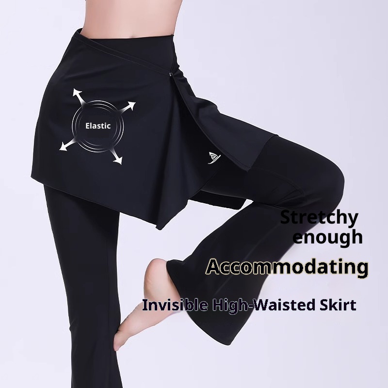 Einteiliger Yoga-Sport-Outdoor-Hüftschutz, Anti-Exhibition, Übergröße 100 kg, MM Pilates-Fitnessrock_voghion.com