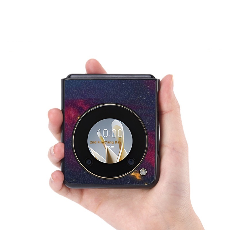 TechGlobe Schutzhülle für Nubia Flip2, stoßfest, mit Lederstruktur und Zahnradmuster_voghion.com