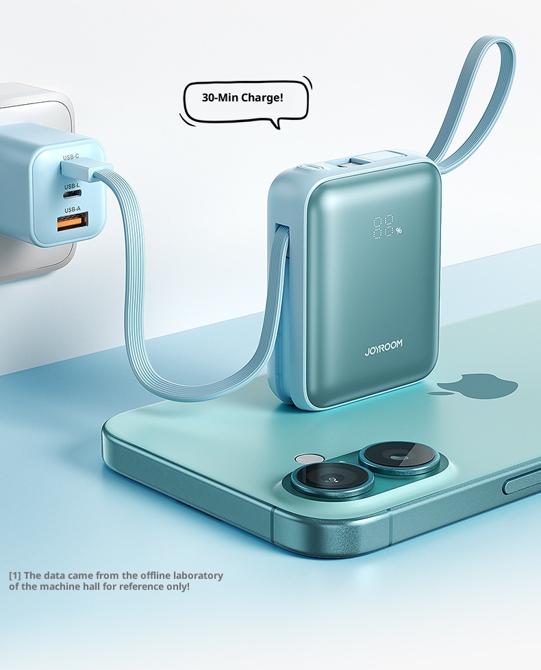 techglobe JileTang Nuovo alimentatore portatile compatto da 10000 mAh con cavo, ricarica rapida da 22,5 W, dropshipping_voghion.com